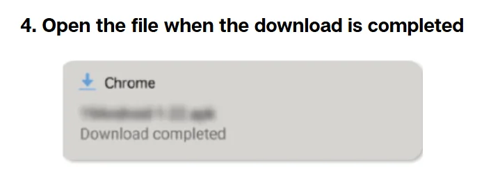 Opening the downloaded We1Win APK file on Android