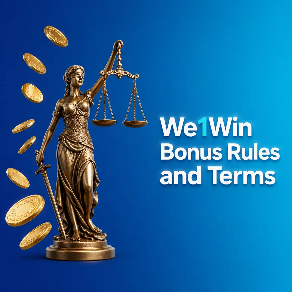 We1Win bonus rules and terms overview showing wagering requirements, deposit limits, and KYC verification for welcome offers.