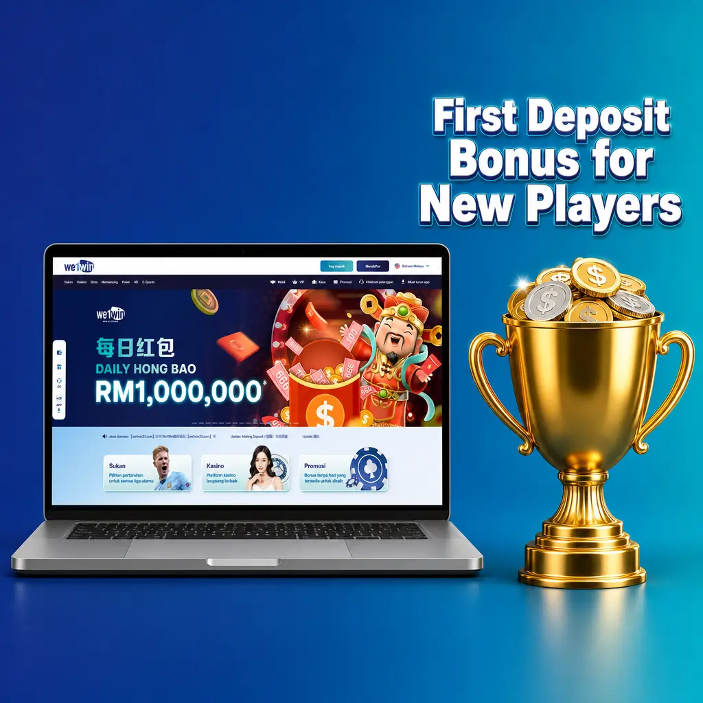 We1Win first deposit bonus for new players covering sports, esports, poker, and fishing games welcome offers