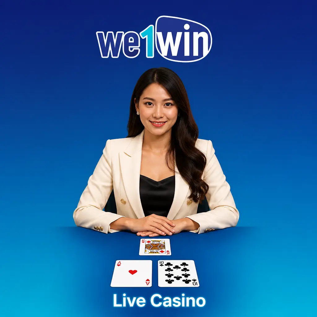 Live Casino with real dealers streaming Baccarat, Roulette, Blackjack, Sic Bo, and Dragon Tiger via video feed and chat.