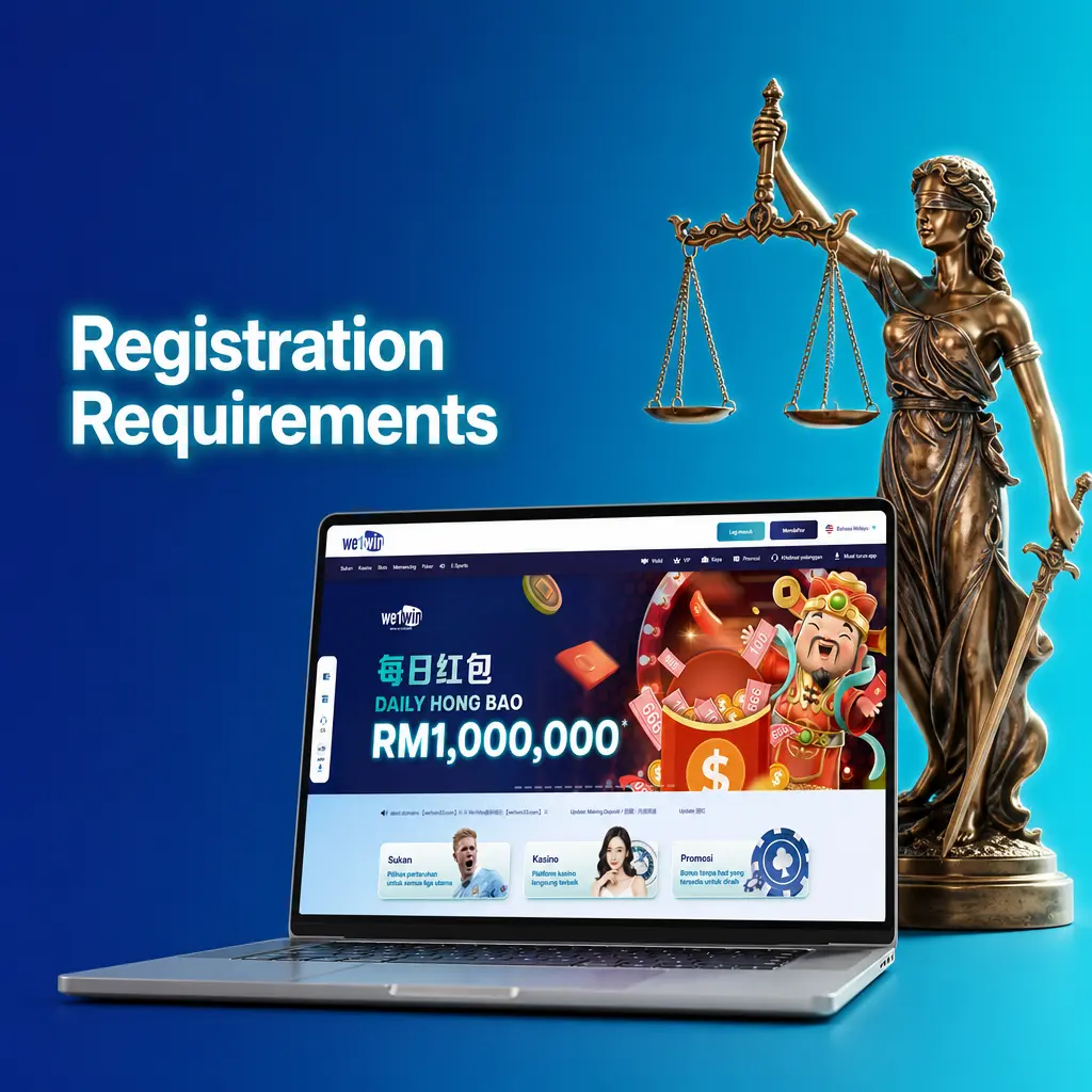 We1Win registration requirements: age 18+, one account per player, valid MyKad details, and ID document verification for withdrawals.
